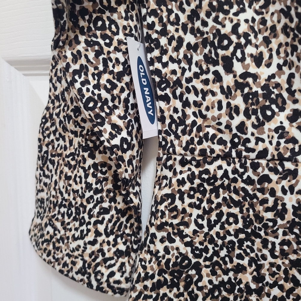 Old Navy leopard print 3/4 sleeve stretch cotton dress women's‎ M NWT office - Picture 8 of 15